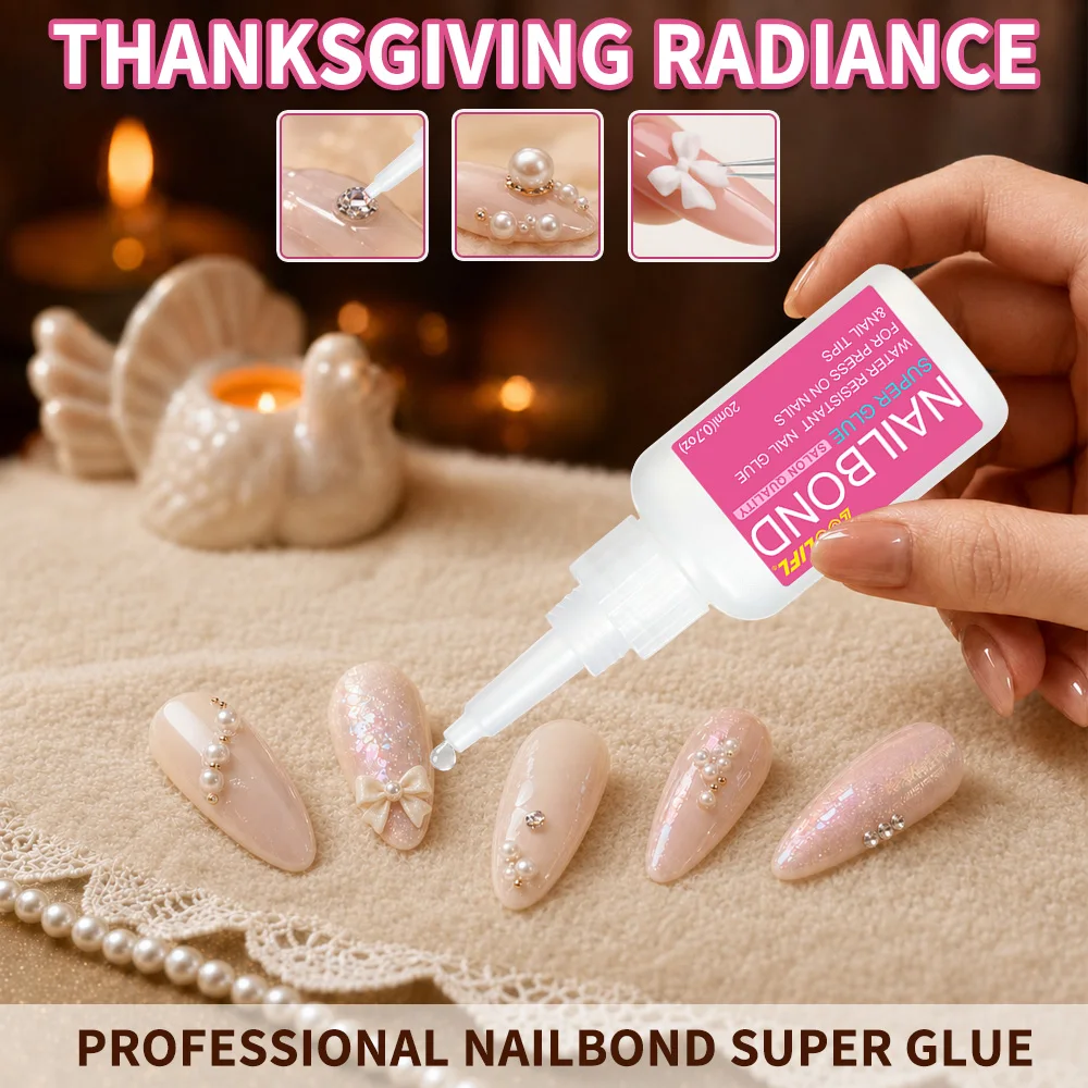 Nail Glue, Removable Quick-Dry Strong Adhesive, Long-Lasting Waterproof Glue for Fake Nail Tips, Adhesive for Wearing Nail Tips, Traceless Transparent Nail Salon Glue, Home DIY Nail Tools, Strong Adhesive for Nail Tips