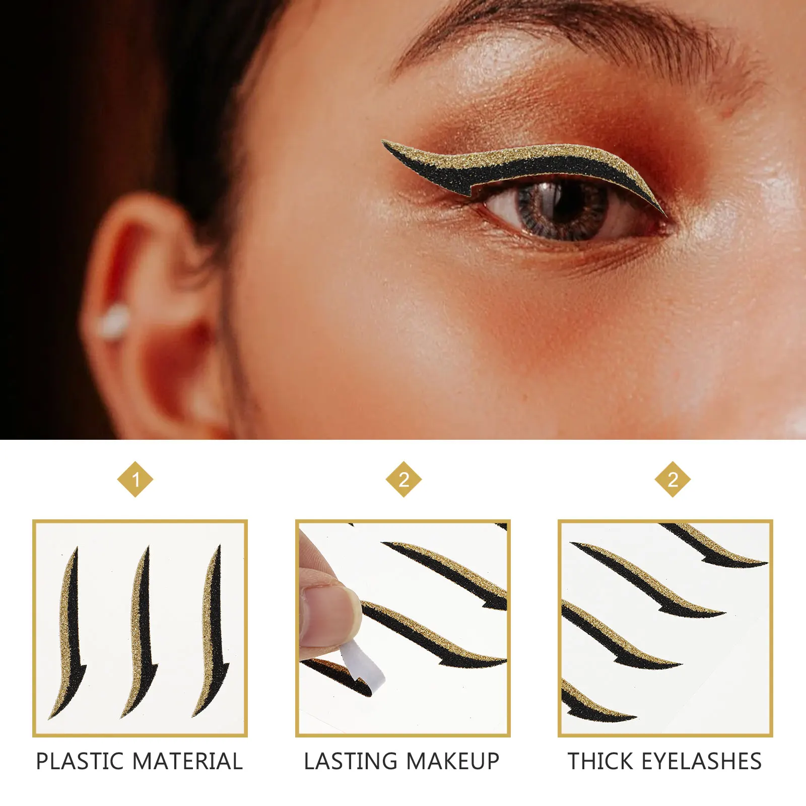 

40 Pairs Eyelid Double Eyelid Tapes Tapes Eyeliner Stickers Plastic Easy Apply Save Time Women Cat Eyes Makeup