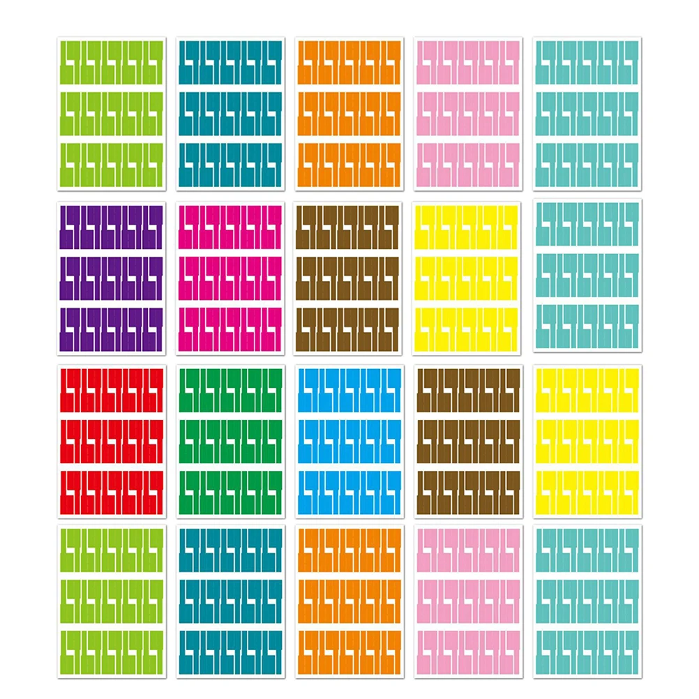 

20pcs 20 Sheets Labels Waterproof Tear Resistant Stickers for Electronics Cable Management A4 Colorful Cable Tags Pcs
