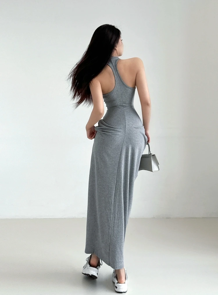 Robes de soirée pour femmes, manches courtes, sans noir, dos nu, ajouré, ajouré, découpe, Harajuku, quotidien