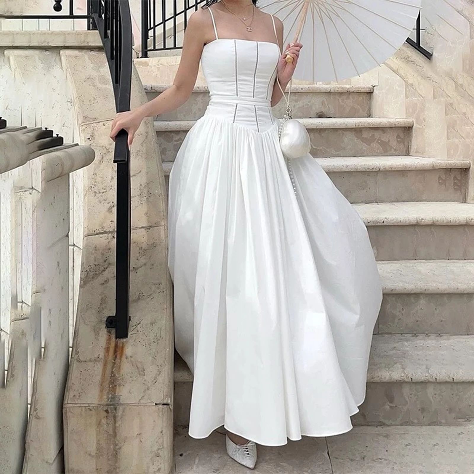 ผู้หญิงฤดูร้อนยาวชุดเดรสแขนกุดดอกไม้พิมพ์ชุดสำหรับชายหาดวันหยุดปาร์ตี้สวมใส่สตรีทแวร์