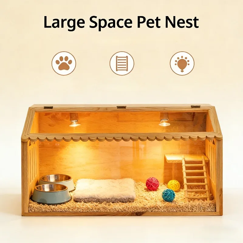 New Small Pet Feeding Box, Chick Insulation Box, Hamster Villa, Reptile Habitat Cage for Rutin Chickens,Hedgehogs Pet Supplies view 3