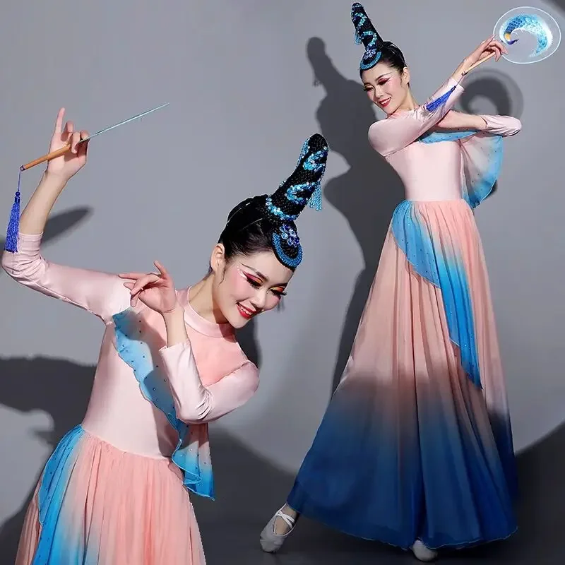 

Orange Pink Classic Dance Costumes For Women Beautiful Fairy Clothing Elegant Dress Princess Festival Stage Performance