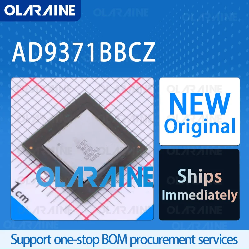 1Pcs AD9371BBCZ CSPBGA-196 original ic chip transceiver RoHS 300 MHz to 6 GHz Voltage -3.465 V Current 1 A Power 7 dBm