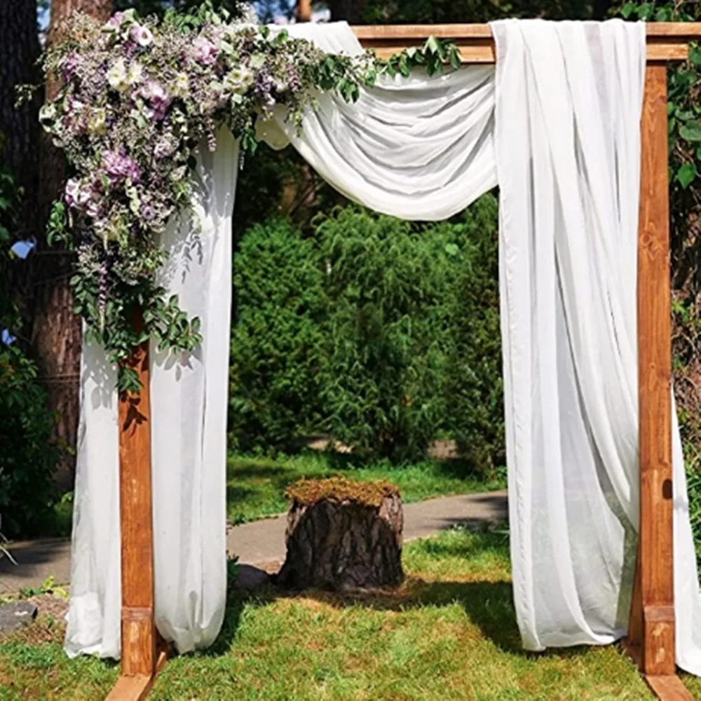 Wedding Arch Drape Bride Party Decor Wedding Organza Tulle Sheer Backdrop Curtain Rustic Wedding Decoration Party Event