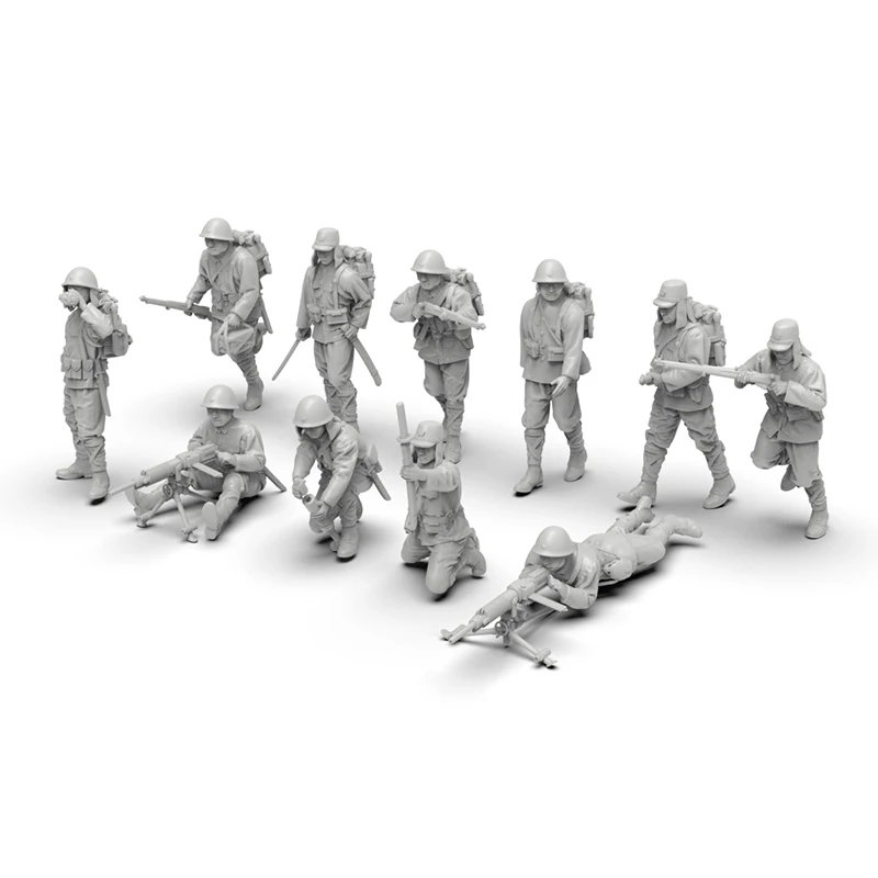 

1/35 1/64 1/72 Scale World War 2 Soldier Resin Micro Miniature Figurine 3d Printed White Model Toy Unassembled And Unpainted