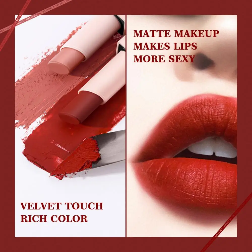 Lip Glaze Tube Lipstick 8 Colors Moisturizing Lipstick Lips Makeup Red Lip Tint Velvet Matte Lipstick Lipgloss Cosmetics