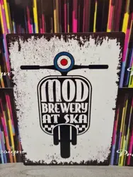 Lambretta Ska reggae mods scooters 198mmx283mm Man Cave Garage Shed metal sign