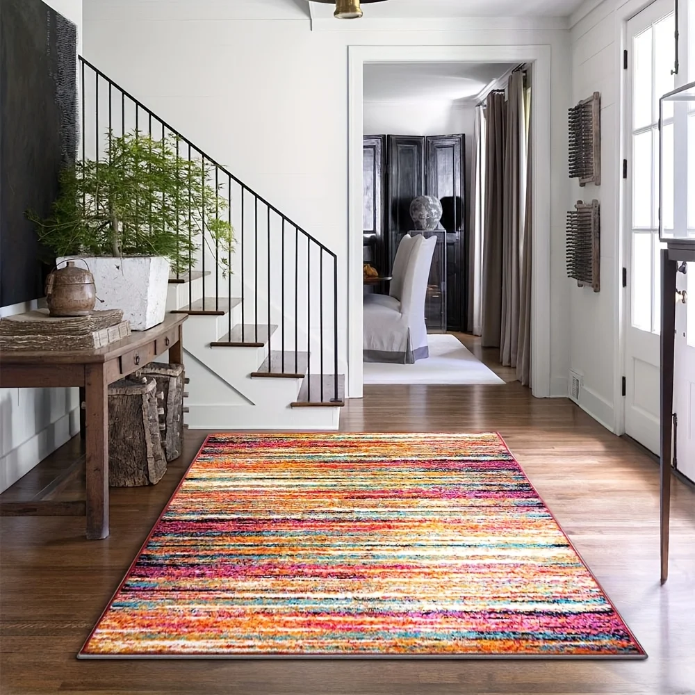 VIKAMA Splatter-Style Living Room Carpet, Crystal-Fiber Entrance Door Mat, Bedroom Bedside Rug, Sofa, Home Decoration