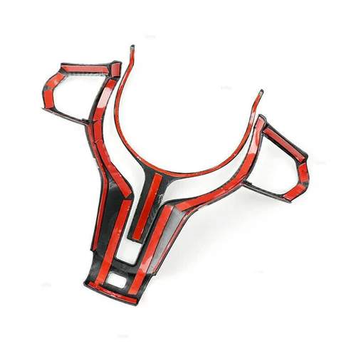 Imagen 2 del producto Marco de botón embellecedor para volante de coche, cubierta decorativa con textura de carbono ABS para BMW F, chasis F22, F30, F32, F10, F12, F15