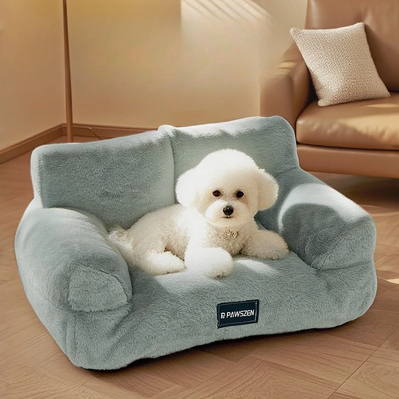 Warm Velvet Pet Bed Large Detachable Cozy Nest Winter Dog Cat Sofa Villa Comfortable Sleeping House For Indoor Daily Pet Use