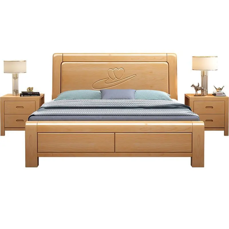 log double  1.8 meters 1 meter 5 bedroom storage high box bed modern simple furniture