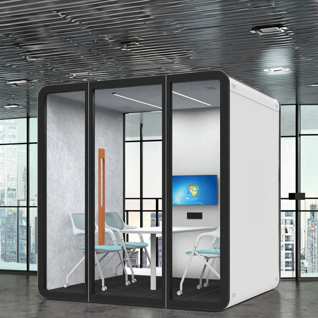 Modern Office Soundproof Privacy Acoustic Booth for Hotel & Mall Use Large Modular Commercial Cabin with STC30dB Soundproofing