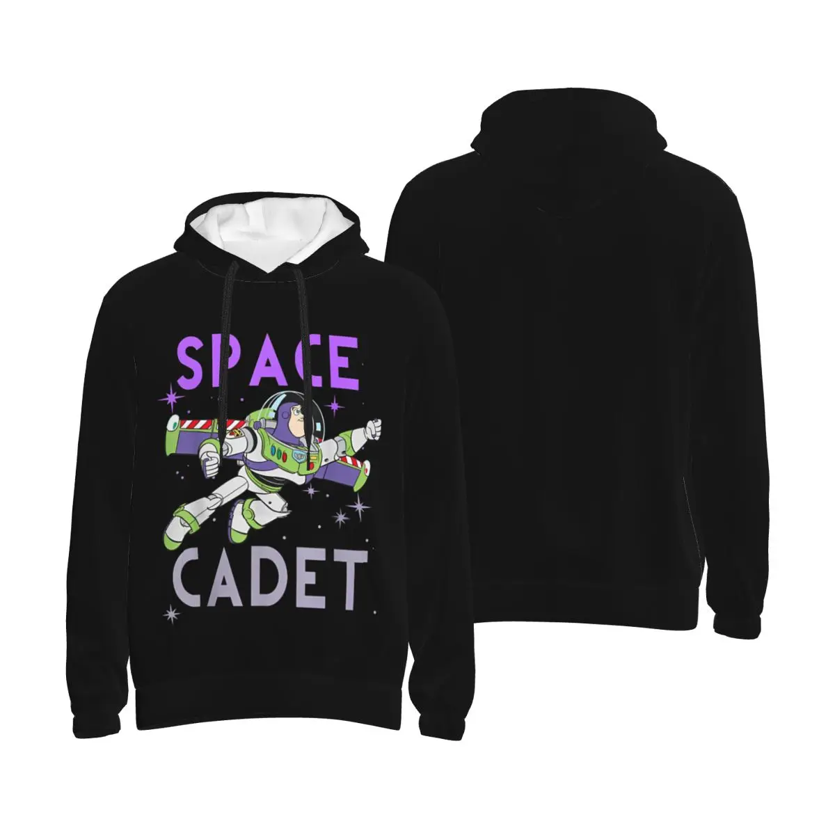 Toy Story Buzz Lightyear Space Cadet Hoodie Men Women Pullover Long Sleeve Sweatshirts Drawstring Hooded Shirt with Kanga Pocket