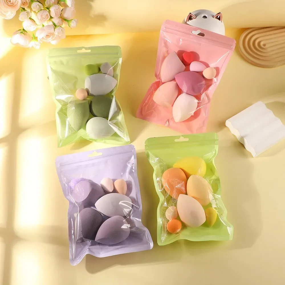 7Pcs Makeup Sponge Set Velour Reusable Foundation Concealer Powder Blender Dry Wet Dual Use for All Skin Types