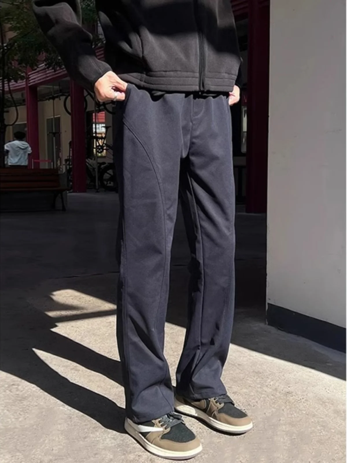 

Модные молодежные уличные рабочие брюки для мужчин, весна-осень, водонепроницаемые, для походов, прямые, повседневные, в американском стиле, функциональные, мягкие...