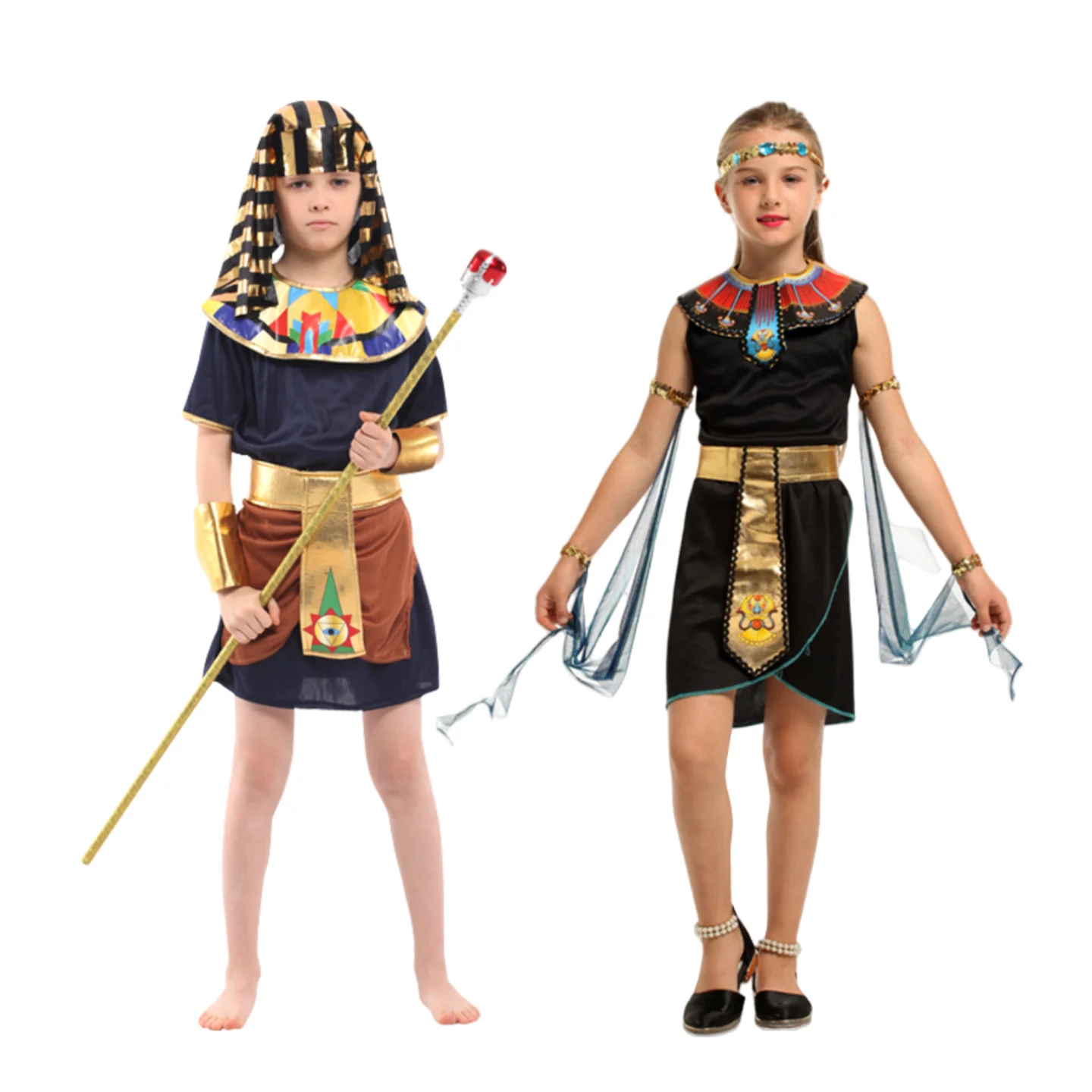 Disfraz de Cleopatra del faraón egipcio antiguo para niños, ropa de Cosplay de princesa del rey egipcio, trajes de fiesta de Carnaval y Halloween
