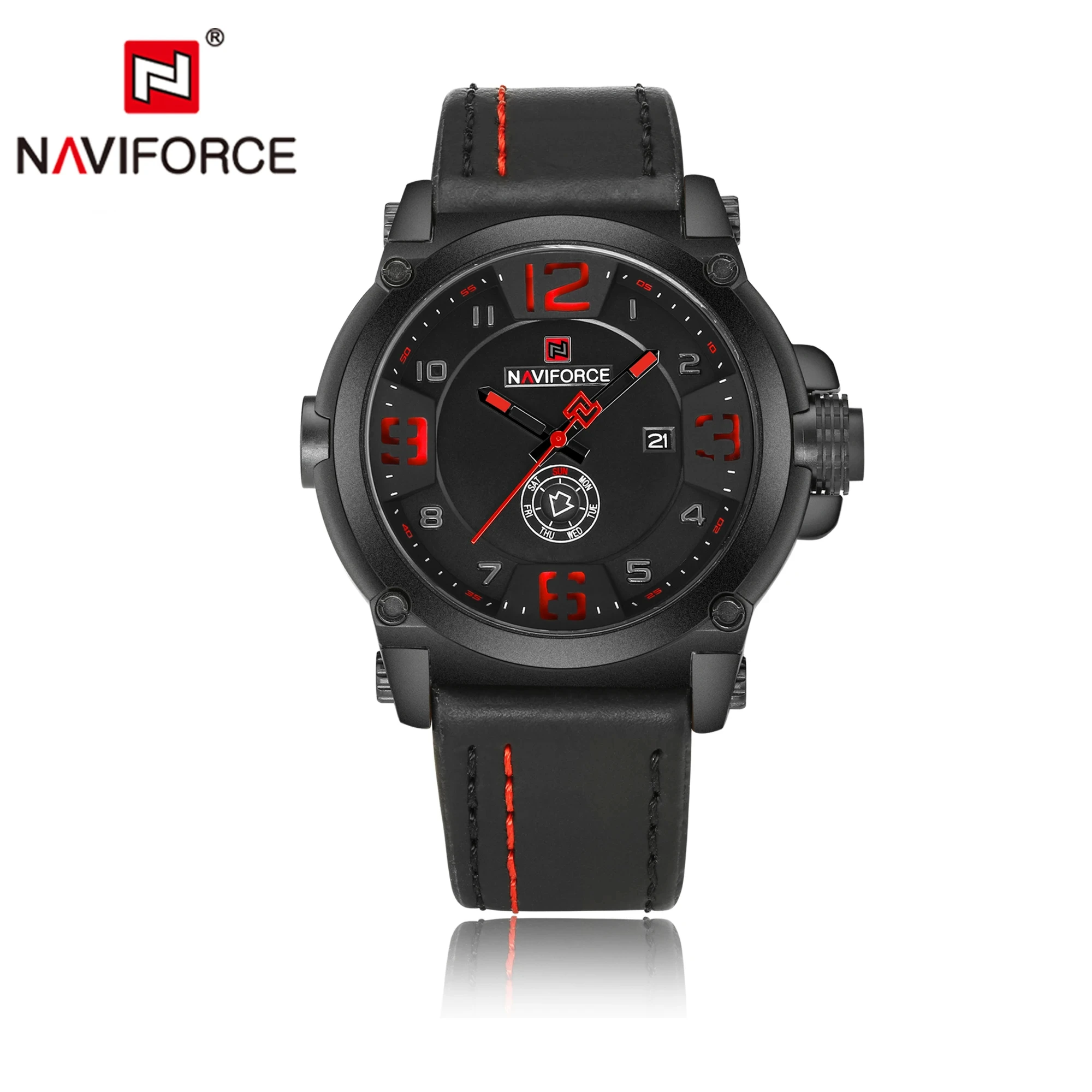 2024 Top Brand NAVIFORCE Luxury Men Sports Quartz Watches Leather Strap Clock Male Waterproof Wristwatches Relogio Masculino