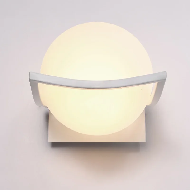 

Ball Glass Warm Led Wall Lamp Applique Murale Luminaire Nordic Modern Simple Wandlamp Living Room Bedside Bedroom Bathroom Light
