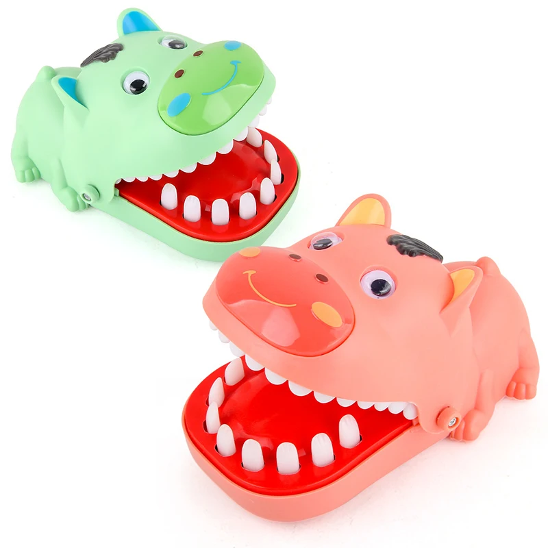 Funny Biting Hand Cow Mouth Toy Cartoon Animal Press Teeth Bite Fingers Tricky Toys Children's Puzzle Toys Holiday Birthday Gift