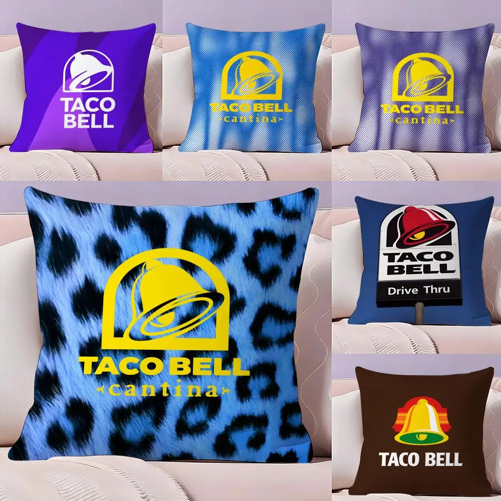 Funda de cojín Taco Bell, funda de almohada de felpa reversible para coche, sofá, dormitorio, funda de almohada decorativa para regalo