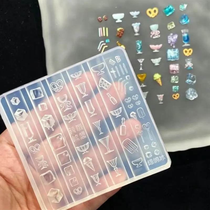 Silikon-Nagelkunst-Dekorationsform, wiederverwendbar, antihaftbeschichtet, mit Frucht- und Eiswürfelmuster für DIY-Maniküre, Heim- und Nagelstudiogebrauch – Detail 7