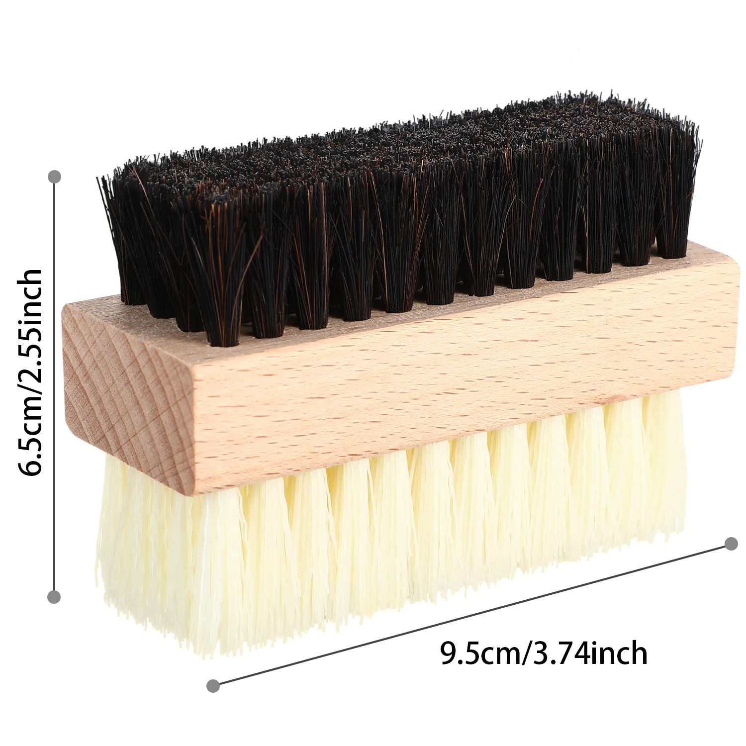 Two-sided sneakers Shoe cleaning brush set Shoe cleaning brush kit horse hair and plastic brush