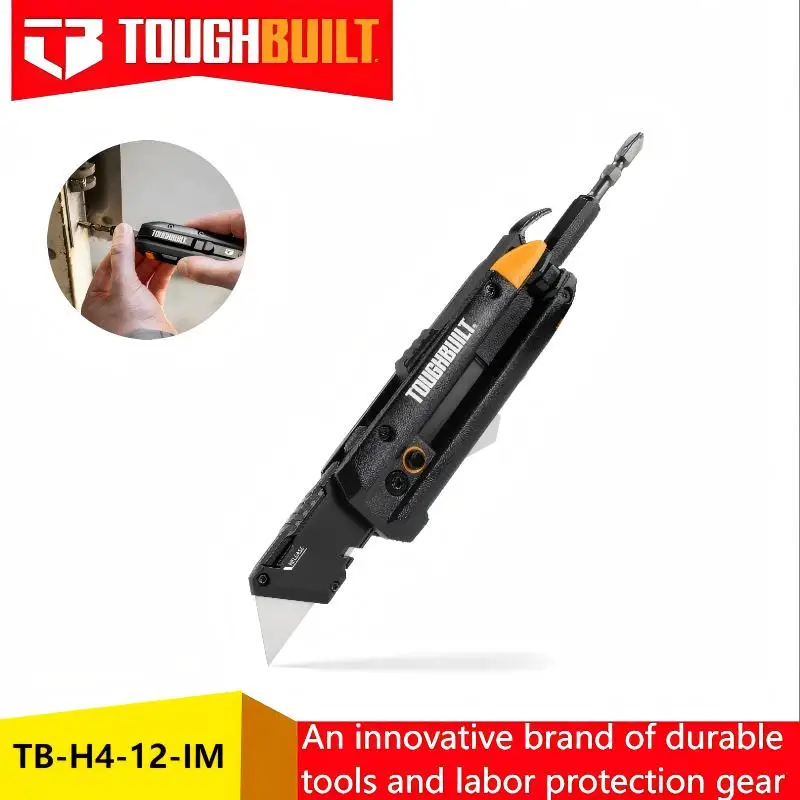 

TOUGHBUILT TB-H4-12-IM Инструмент для электрика 5-в-1 — складной нож, отвертка бит, монтировка, двусторонний ручной инструмент