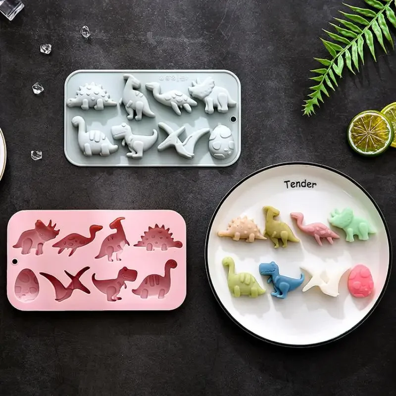 Cute Cartoon Dinosaur Silicone Mould 3D Dinosaur Theme DIY Fondant Cake Chocolate Mold Cake Mould Baking Accessories