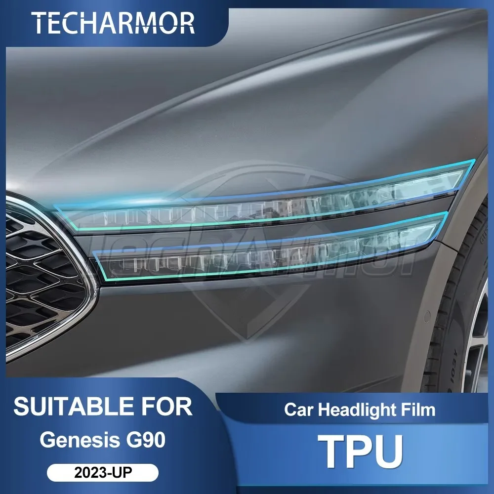 For Genesis G90 2023 2024 2025 2026 TPU Car Headlight Protective Film Transport & Smoke Anti-Scratch Auto External Accessories