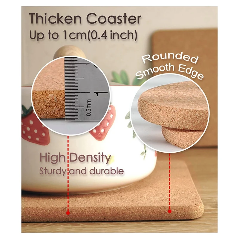 Cork Trivet High Density Fine Particle Thick Cork Trivets 7.8Inch Heat Resistant Cork Coaster Cork Placemats