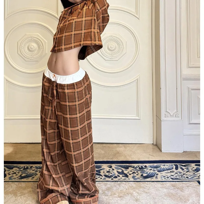 Korean Version Casual Plaid German Velvet Pajamas Women's Autumn New Velvet Thickened Warm Loungewear Suit Can Be Worn Outside
