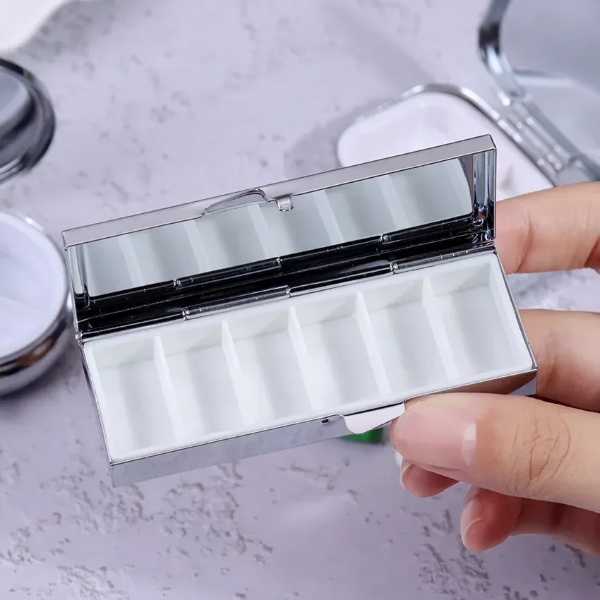 1PC Portable Travel Essential Pill Splitters Pill Case Container For Medicines Organizer Metal Pill Box