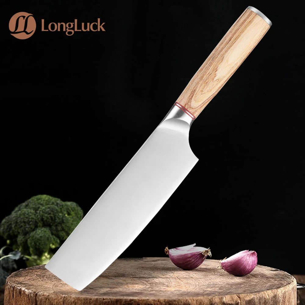 

Kitchen Chef Knife Stainless Steel Chinese Knife Meat Cleaver Slicing Fish Vegetable Nakiri Knivse Mirror Polished Wooden Handle