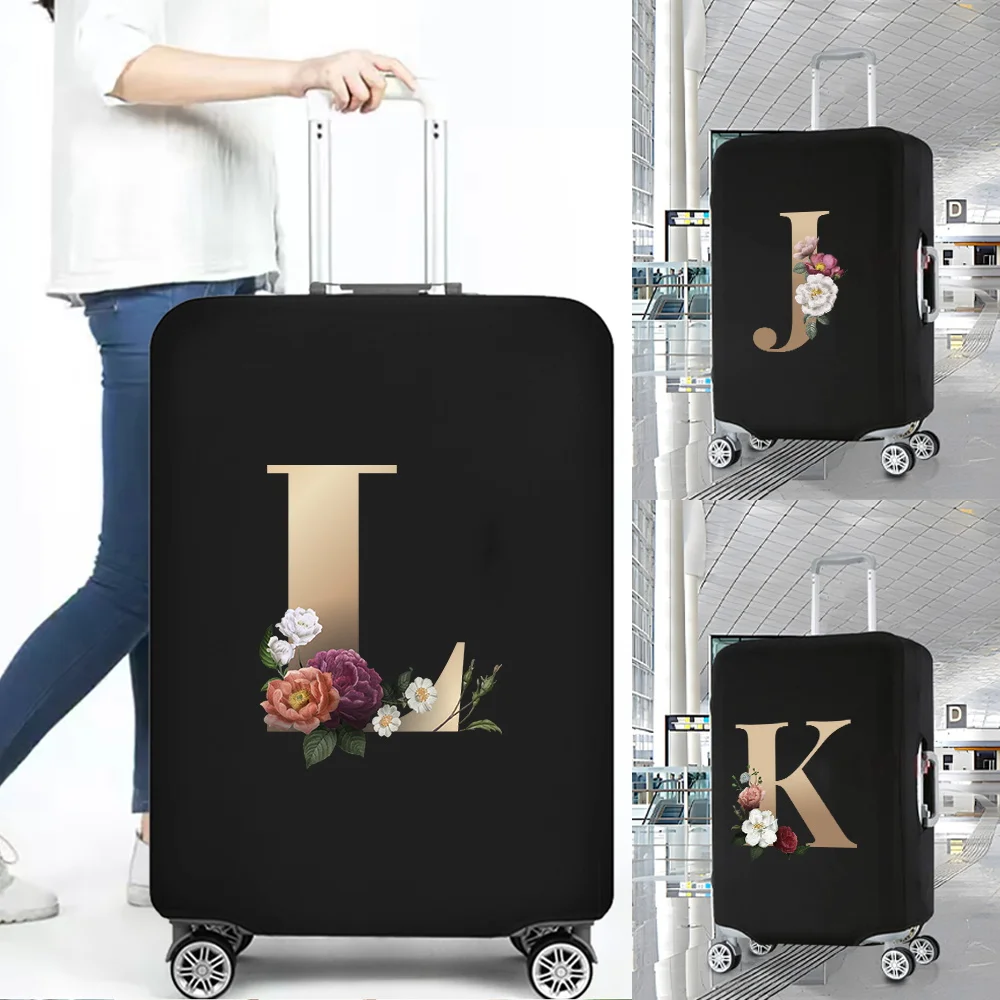 Stretch Luggage Covers 18-32 Protector Travel Luggage Suitcase Protective Cover Gold Letter Series Dust Covers Travel Organizer