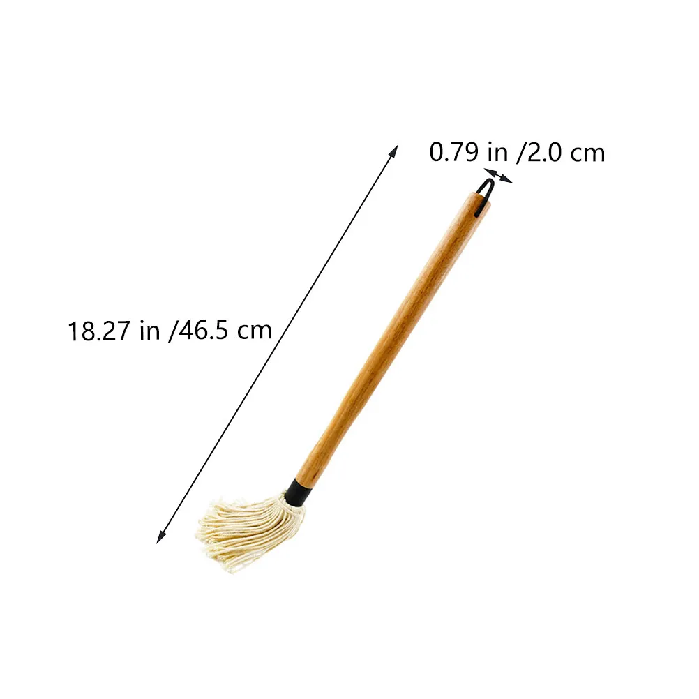 1Pcs Bbq Sauce Brush Basting Mop Wood Handle Heat Resistant for Grilling Marinating Oil Tenderizing Ribs Chicken Pork Barbecue