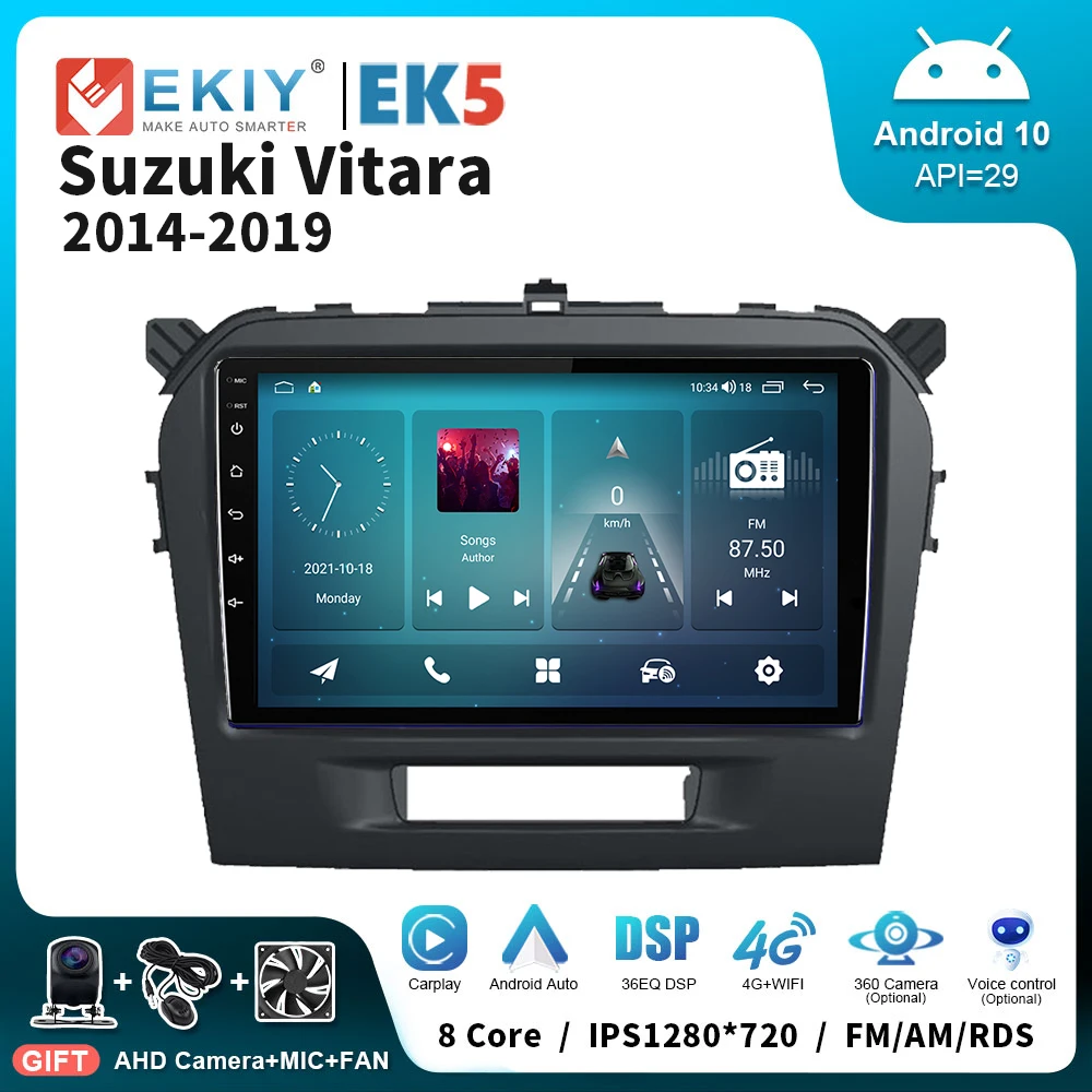 

EKIY EK5 Android 10 Car Radio For Suzuki Vitara 2014 - 2019 4G 64G Multimedia Video Player Auto Carplay Stereo GPS Tape Recorder