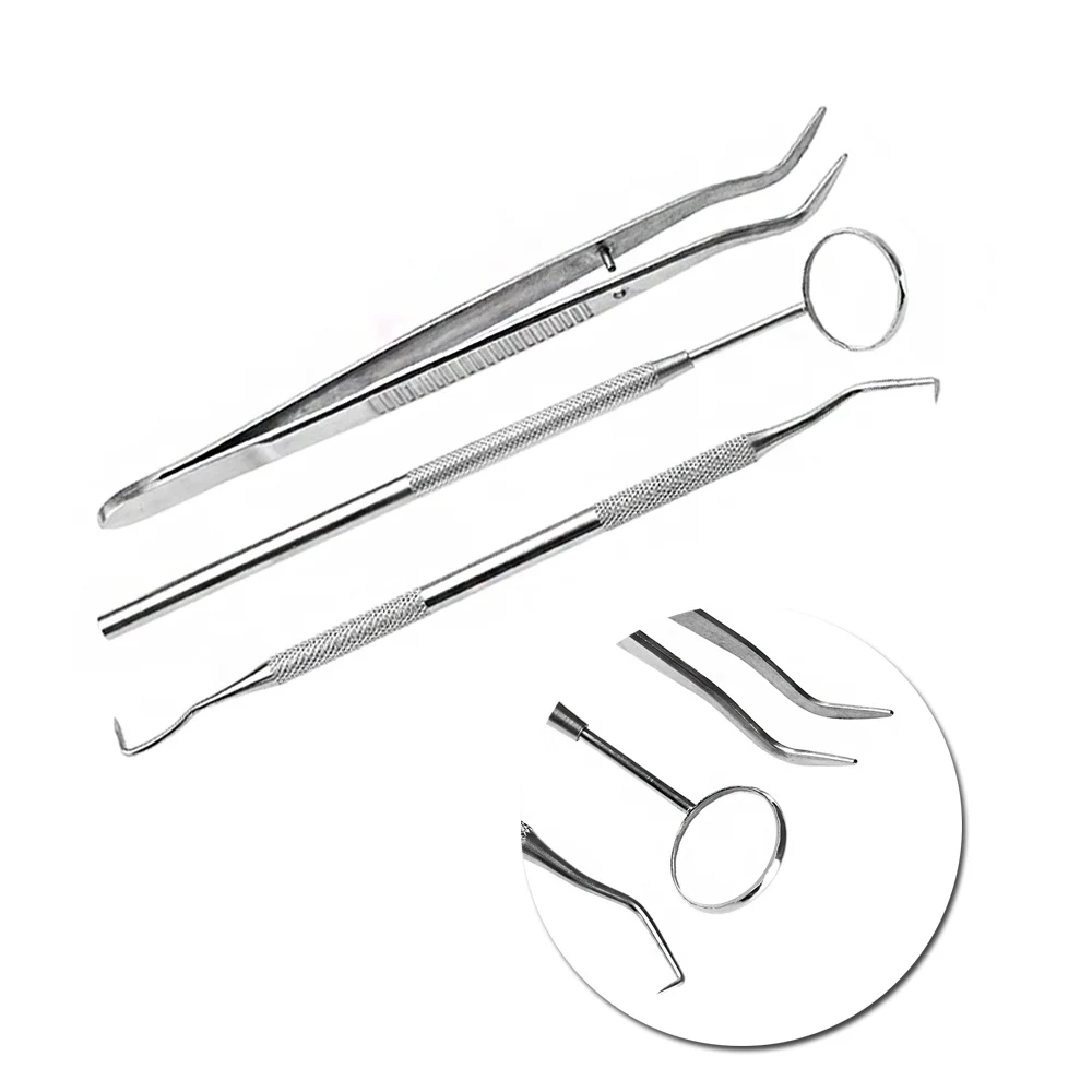 3 Stks/set Rvs Gereedschap Kit Tanden Tandsteen Schraper Mond Spiegel Tandartsen Pick Tool Tanden Scaler Voor Tanden Kit Nieuwe