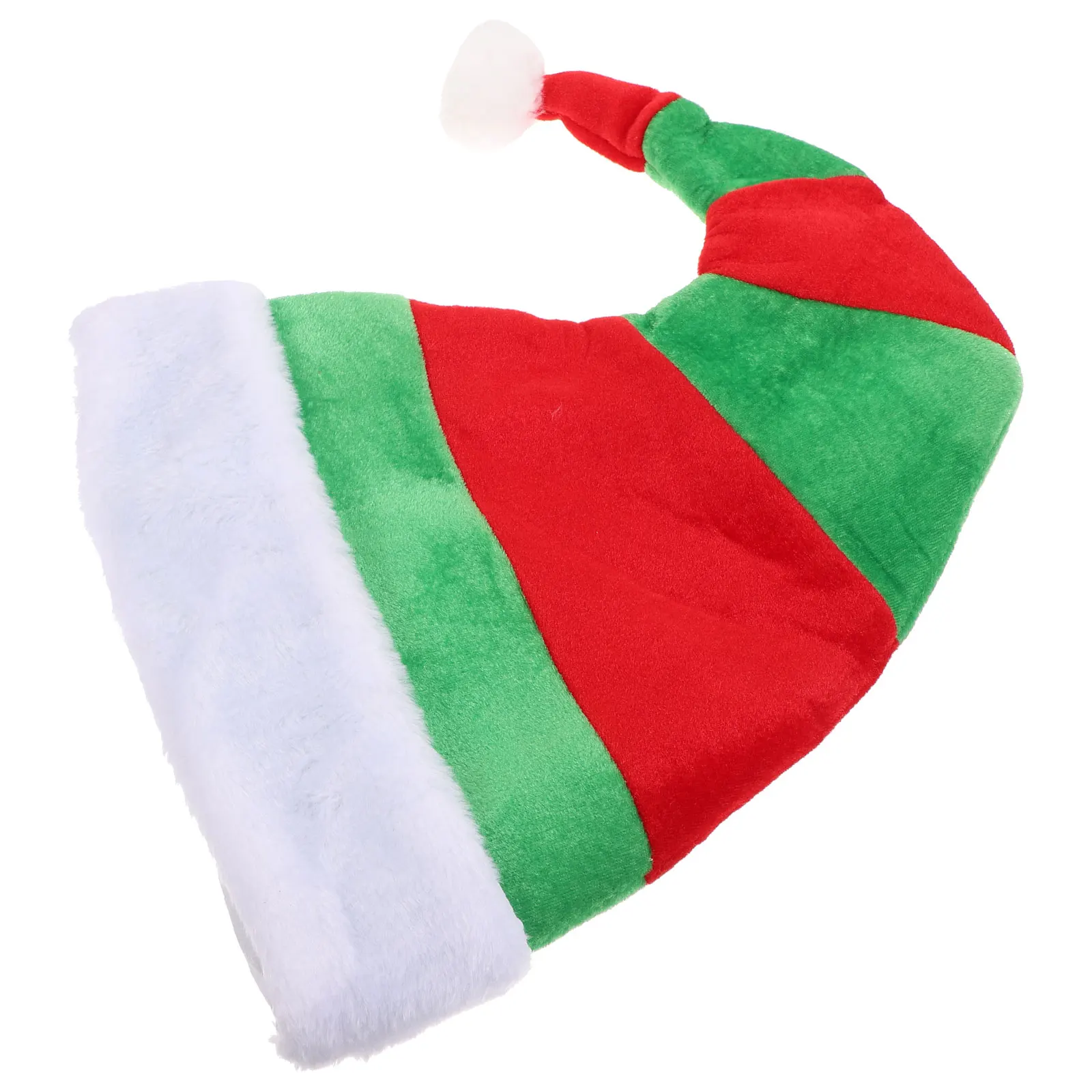 

Christmas Hat Striped Pom Pom Elf Clown Hat Red Green Party Favors Costume Photo Props Novelty Funny Xmas Decoration