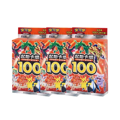 Pokémon Samlarkort Förenklad PTCG Kinesiska Förinställda Startkort Set 100 Svärd Sköld Kort Stridsspel Leksaker Presenter 10 best sales originella Pokémon-kort - №2