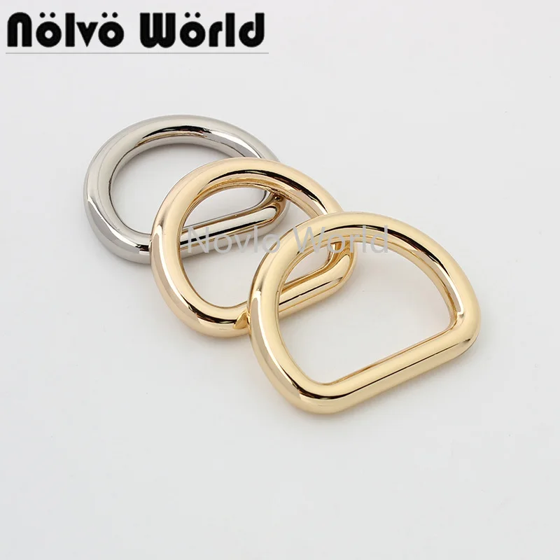 10-50pcs 6.0mm wire 30mm 33mm zinc alloy polished die-casting round edge d ring for cross body bag woman wholesale price