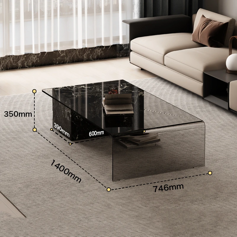 Cheap Transparent Side Table Moving Italian Glass Computer Coffee Table Dinner Service Kaffee Tische Entrance Hall Furniture