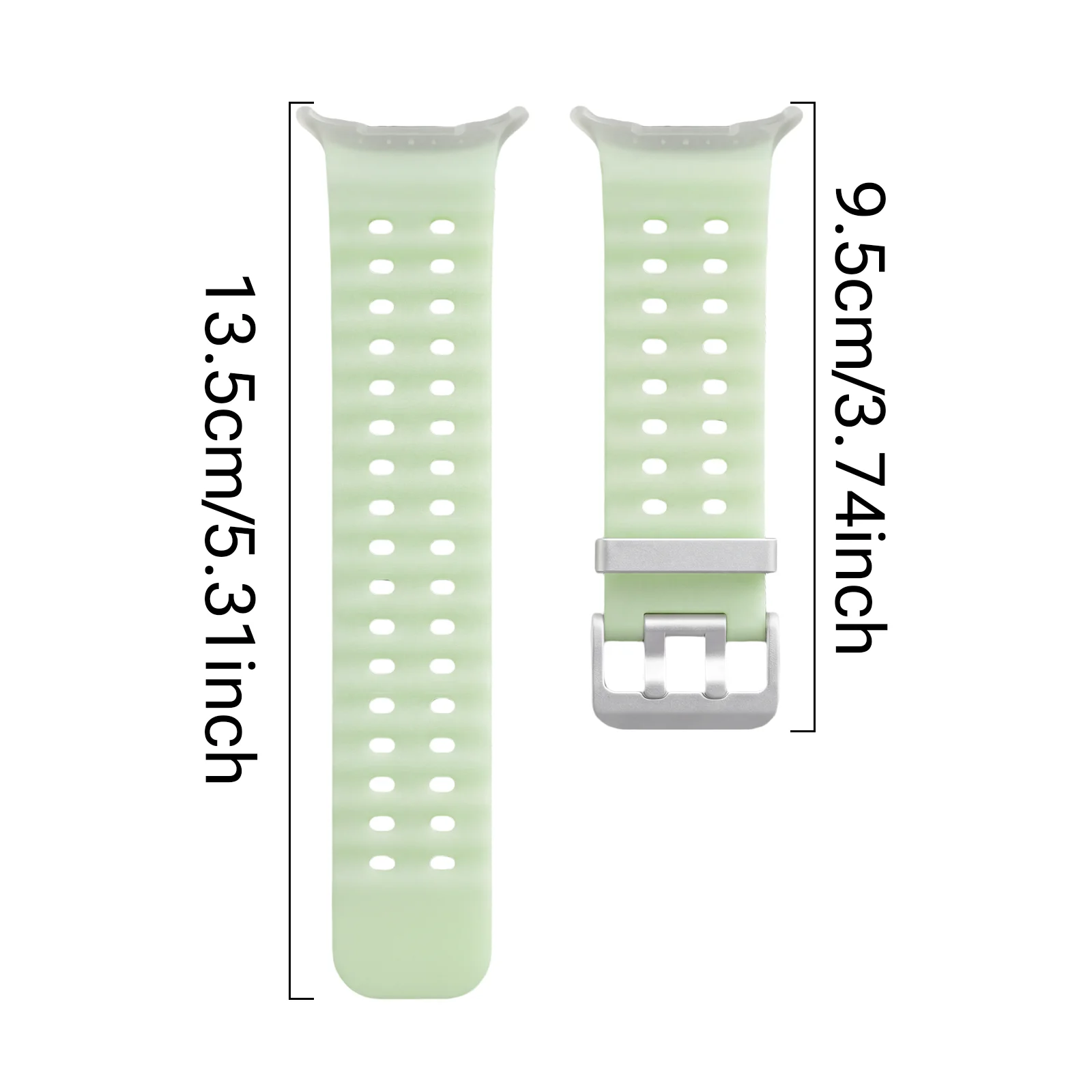 Fluorescence Marine Silicone Sport Band For Samsung Watch Ultra 47mm Soft Anti-Slip Ventilated Ripple Quick Release Strap 1PC