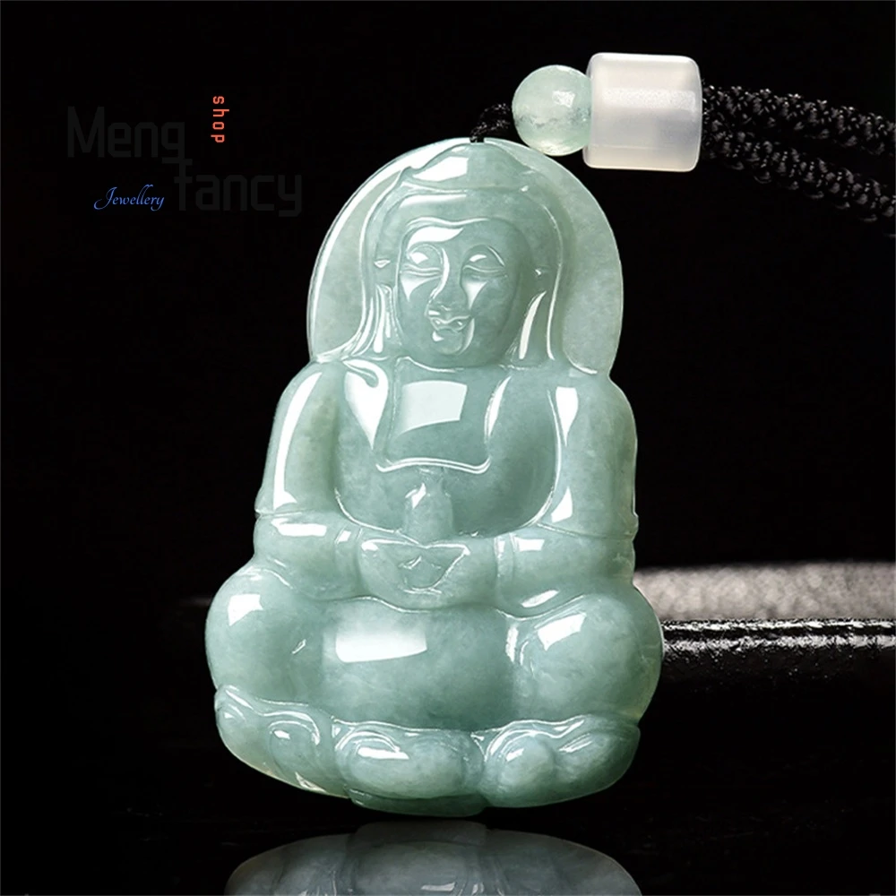 

Natural Burmese A-Grade Jade Bottle, Guanyin Jade Pendant, Ice Seed Jade Pendant, Men's Necklace, Women's Style Fashion Jewelry