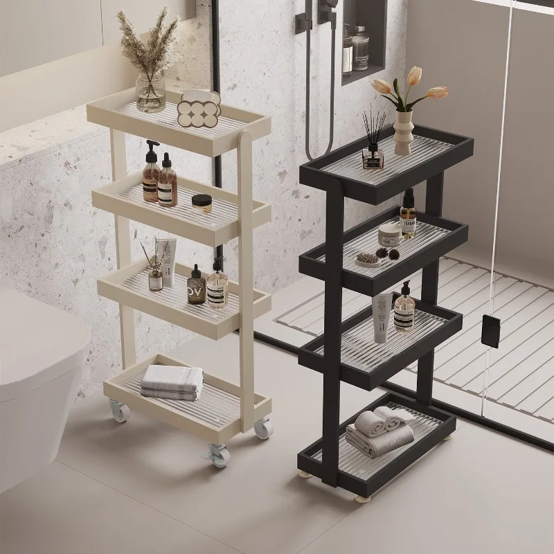 

‌Spacious Bathroom Storage Cabinet,MultiTier Over Toilet Organizer,Slim Gap Floor Standing Rack,Rolling Narrow Commode Side Unit