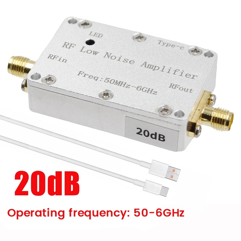 50M-6Ghz RF Low Noise Amplifier LNA Drive Receiver Signal HAM Radio FM VHF UHF SDR LNA Amplifier