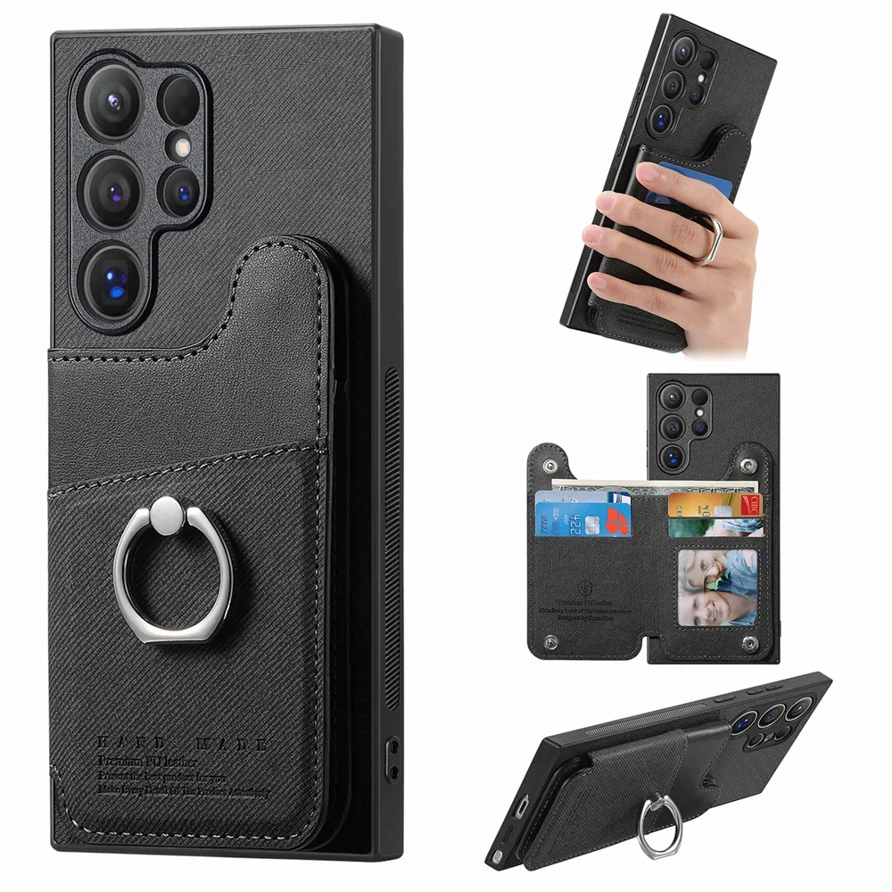 RFID-blockierende magnetische Handyhülle für Samsung S25 S24 Ultra S22 Plus S23 FE A16 A26 A36 A56 A55 5G Brieftasche mit Kartenhalterabdeckung