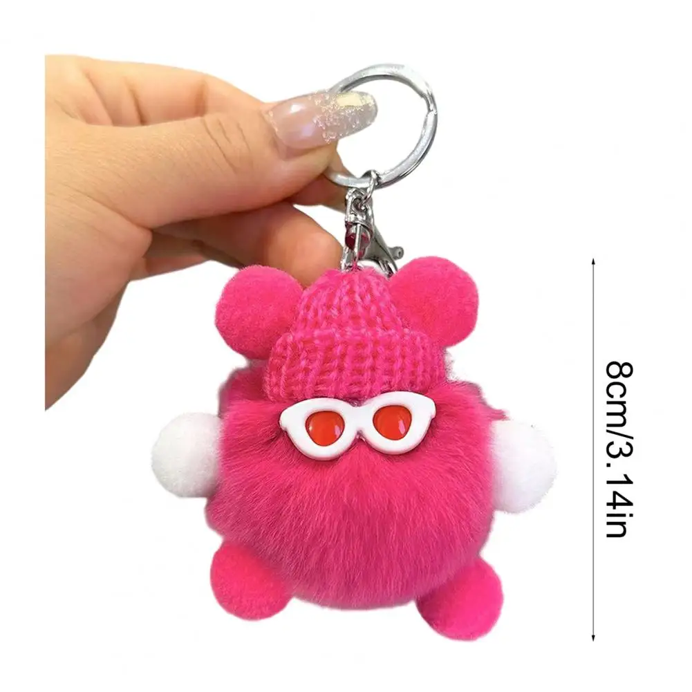 Handbag Charm Accessory Plush Rabbit Fur Keychain Cartoon Doll Bag Charm Decorative Car Accessory Emotional Support for Women