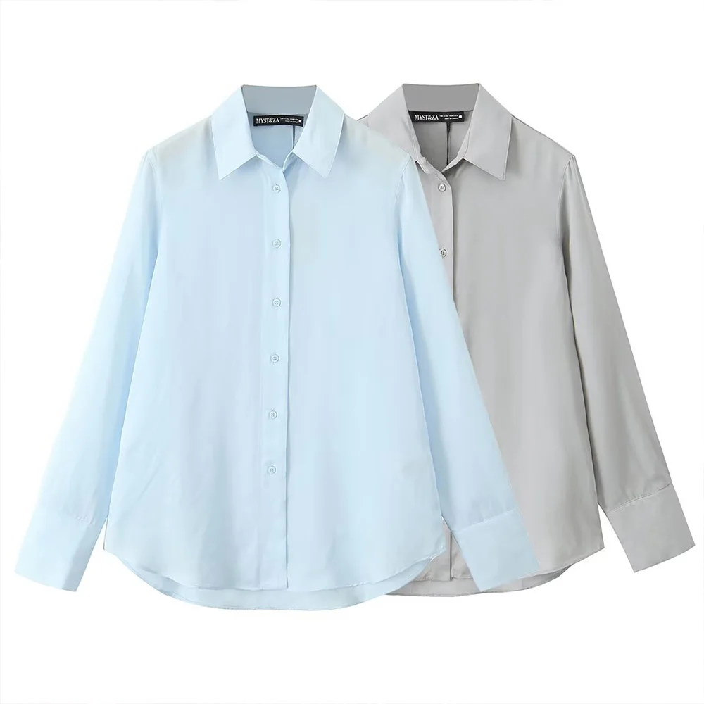 

Autumn new fashionable women's clothing casual and elegant design European and American style texture shirt