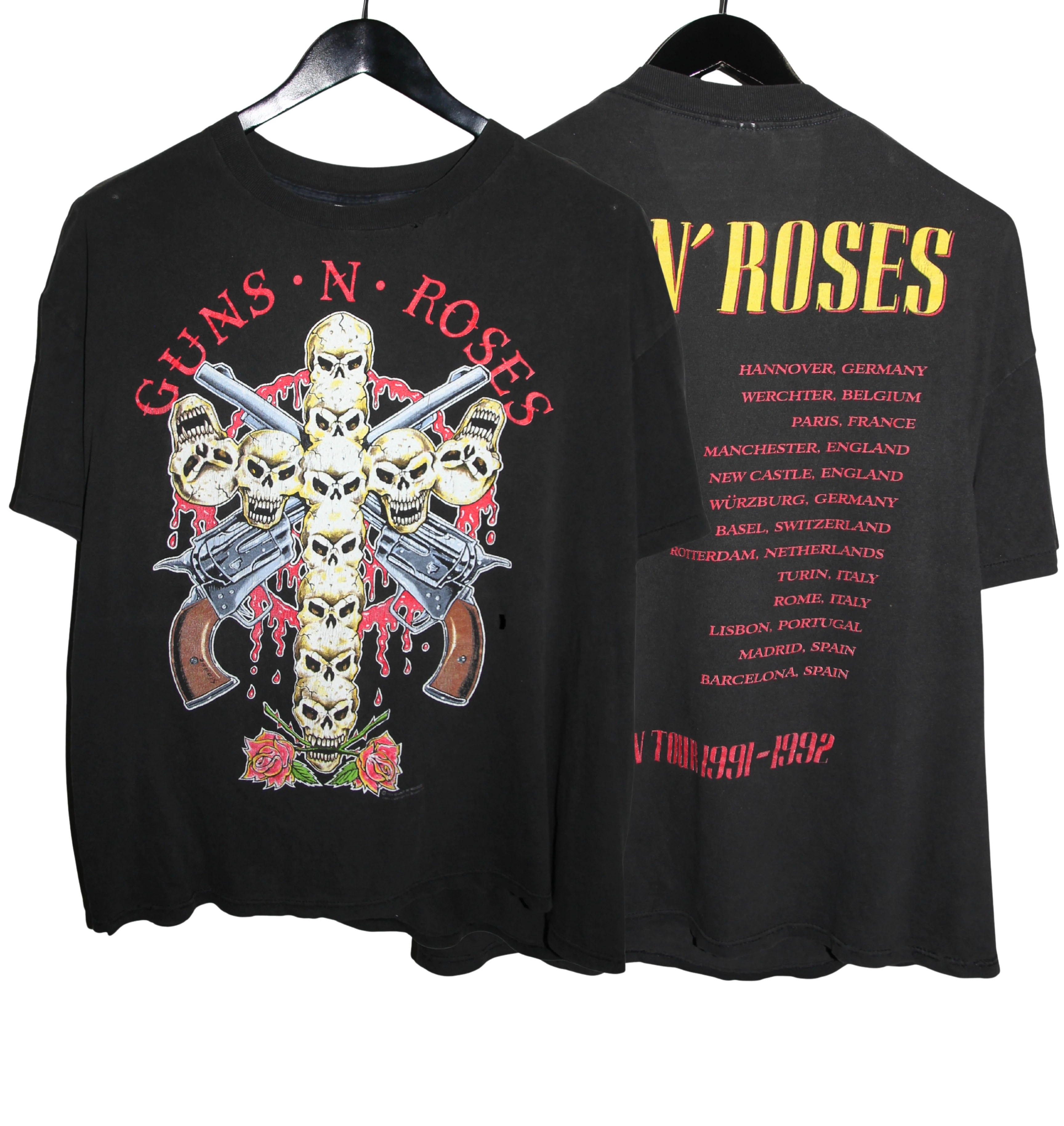 Guns N' Roses 1992 Use Your Illusion Tour Rock Band Graphic T-Shirt Cotton Men Women Streetwear Tee